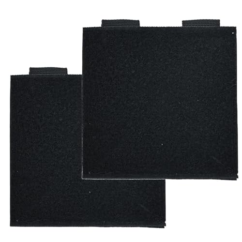 Molle-Patch-Panel mit Klettverschluss, für selbstgemachte Abzeichen, taktische Molle-Haken und Schlaufen, Molle-Panel für Abzeichen und Abzeichen, 10,2 x 10,2 cm, Schwarz, 2 Stück von tactifans