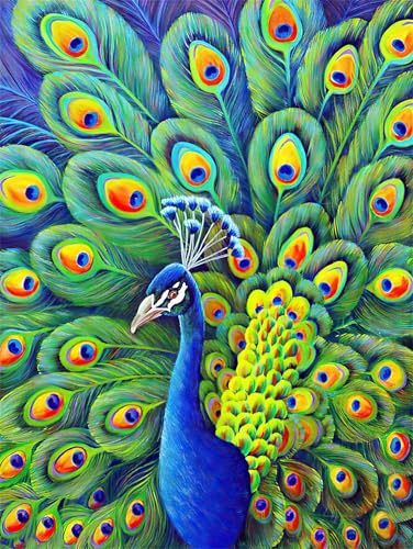 Paint by Numbers,Blue Green Peacock Paint by Numbers Kits on Canvas for Adults,DIY with frame Hand Painted Oil Painting Kits,with Brushes Easy Acrylic Pigment Drawing for Home Wall Decor 50x65cm Paint by Numbers,Blue Green Peacock Paint by Numbers Kits on Canvas for Adults,DIY with frame Hand Painted Oil Painting Kits,with Brushes Easy Acrylic Pigment Drawing for Home Wall Decor 50x65cm von taesdvry