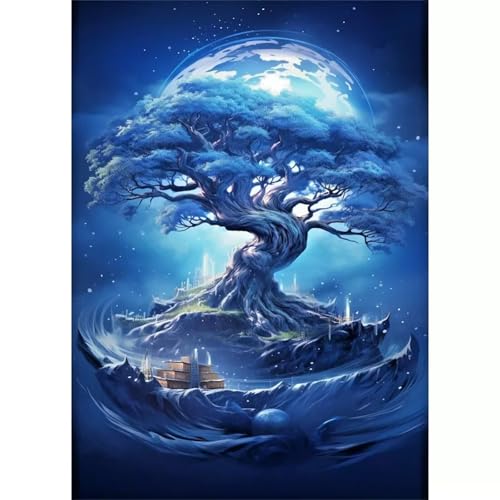 Paint by Numbers,Blue Tree Moon Paint by Numbers Kits on Canvas for Adults,DIY with frame Hand Painted Oil Painting Kits,with Brushes Easy Acrylic Pigment Drawing Paintwork for Home Wall Decor 50x65cm Paint by Numbers,Blue Tree Moon Paint by Numbers Kits on Canvas for Adults,DIY with frame Hand Painted Oil Painting Kits,with Brushes Easy Acrylic Pigment Drawing Paintwork for Home Wall Decor 50x65cm von taesdvry