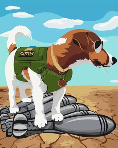 Paint by Numbers,Dog Animal Desert Paint by Numbers Kits on Canvas for Adults,DIY Without Frame Hand Painted Oil Painting Kits,with Brushes Easy Acrylic Pigment Drawing for Home Wall Decor 55x70cm von taesdvry