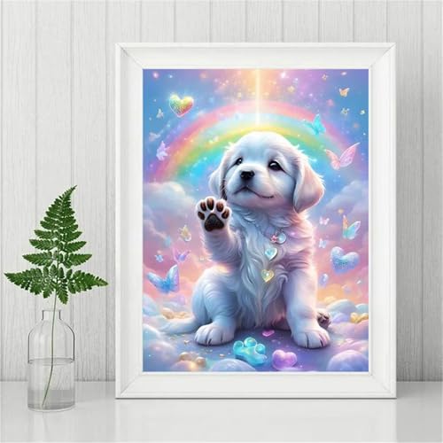 Paint by Numbers,Dog Heaven Paint by Numbers Kits on Canvas for Adults,DIY with frame Hand Painted Oil Painting Kits,with Brushes Easy Acrylic Pigment Drawing Paintwork for Home Wall Decor 50x65cm von taesdvry