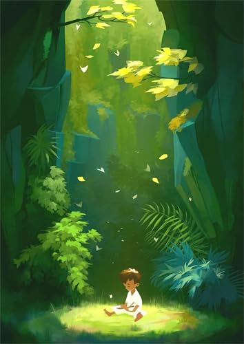 Paint by Numbers,Green Jungle Paint by Numbers Kits on Canvas for Adults,DIY with frame Hand Painted Oil Painting Kits,with Brushes Easy Acrylic Pigment Drawing Paintwork for Home Wall Decor 30x40cm von taesdvry