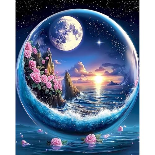 Paint by Numbers,Moon Lake Flowers Paint by Numbers Kits on Canvas for Adults,DIY Without Frame Hand Painted Oil Painting Kits,with Brushes Easy Acrylic Pigment Drawing for Home Wall Decor 40x50cm Paint by Numbers,Moon Lake Flowers Paint by Numbers Kits on Canvas for Adults,DIY Without Frame Hand Painted Oil Painting Kits,with Brushes Easy Acrylic Pigment Drawing for Home Wall Decor 40x50cm von taesdvry