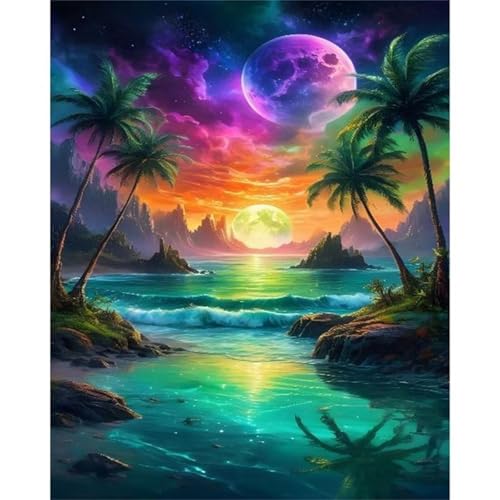 Paint by Numbers,Sea Moon Planet Paint by Numbers Kits on Canvas for Adults,DIY Without Frame Hand Painted Oil Painting Kits,with Brushes Easy Acrylic Pigment Drawing for Home Wall Decor 40x50cm Paint by Numbers,Sea Moon Planet Paint by Numbers Kits on Canvas for Adults,DIY Without Frame Hand Painted Oil Painting Kits,with Brushes Easy Acrylic Pigment Drawing for Home Wall Decor 40x50cm von taesdvry