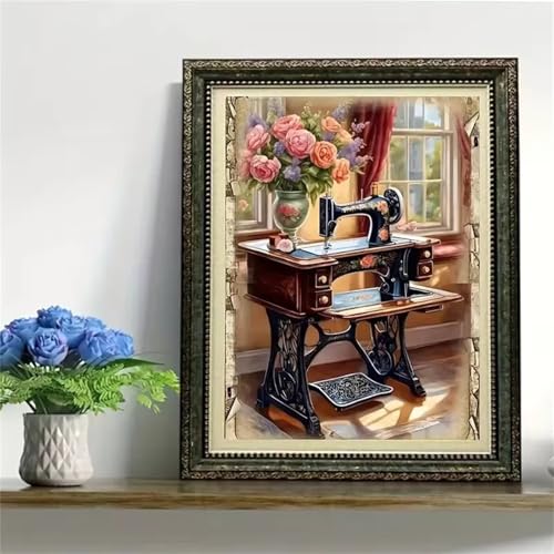 Paint by Numbers,Sewing Machine Flower Paint by Numbers Kits on Canvas for Adults,DIY Without Frame Hand Painted Oil Painting Kits,with Brushes Easy Acrylic Pigment Drawing for Home Wall Decor 40x50cm Paint by Numbers,Sewing Machine Flower Paint by Numbers Kits on Canvas for Adults,DIY Without Frame Hand Painted Oil Painting Kits,with Brushes Easy Acrylic Pigment Drawing for Home Wall Decor 40x50cm von taesdvry