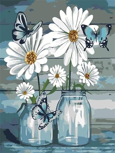 Paint by Numbers,White Daisy Paint by Numbers Kits on Canvas for Adults,DIY Without Frame Hand Painted Oil Painting Kits,with Brushes Easy Acrylic Pigment Drawing Paintwork for Home Wall Decor 40x50cm Paint by Numbers,White Daisy Paint by Numbers Kits on Canvas for Adults,DIY Without Frame Hand Painted Oil Painting Kits,with Brushes Easy Acrylic Pigment Drawing Paintwork for Home Wall Decor 40x50cm von taesdvry