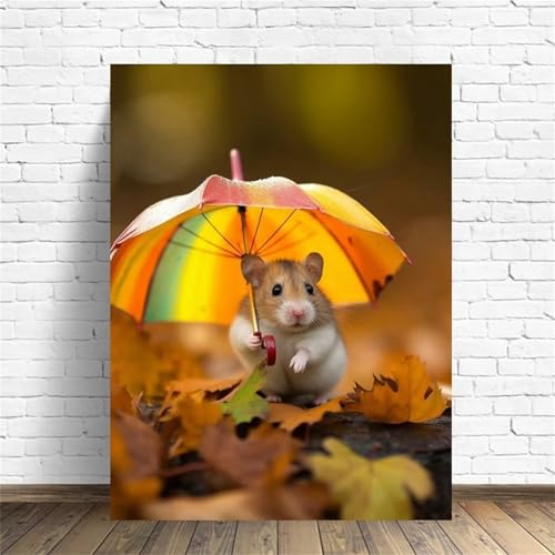 taesdvry Malen Nach Zahlen Erwachsene,Hamsterschirm Paint by Numbers Malen nach Zahlen,DIY Pinseln und Acrylfarben Handgemalt Ölgemälde Leinwand Kunsthandwerk für Home Décor,Ohne Rahmen,40X50cm von taesdvry