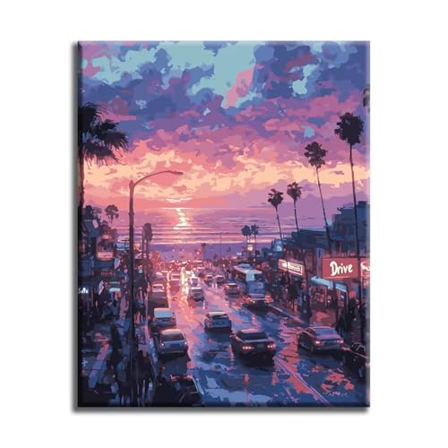 taesdvry Malen Nach Zahlen Erwachsene Straßenszene in der Stadt,DIY Handgemalt Ölgemälde Leinwand Kits für AnfÃnger,mit Pinseln Acrylfarben Paint by Numbers Kits fur Heimdekoration mit Rahmen,55x70cm taesdvry Malen Nach Zahlen Erwachsene Straßenszene in der Stadt,DIY Handgemalt Ölgemälde Leinwand Kits für AnfÃnger,mit Pinseln Acrylfarben Paint by Numbers Kits fur Heimdekoration mit Rahmen,55x70cm von taesdvry