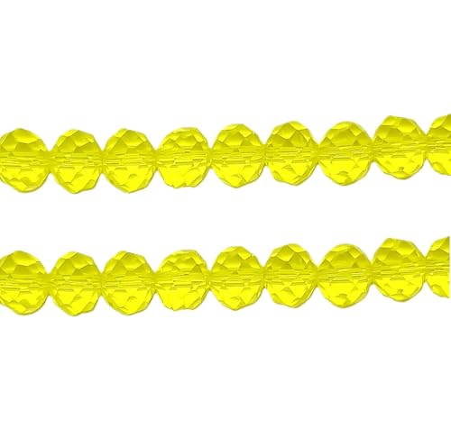 Kristallglasperlen für Schmuckherstellung, 8 mm, facettiert, flach, rund, goldgelb von taffbeads