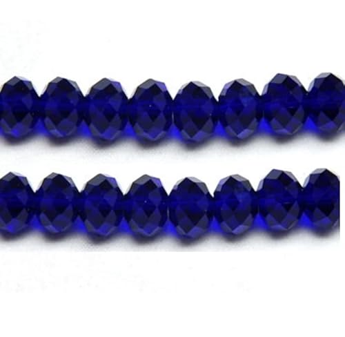 Kristallglasperlen für Schmuckherstellung, 8 mm, facettiert, flach, rund, rund, Dunkelblau von taffbeads
