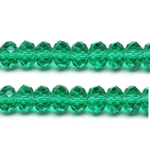 Kristallglasperlen für Schmuckherstellung, 8 mm, facettierter Schnitt, flach, rund, Blaugrün von taffbeads