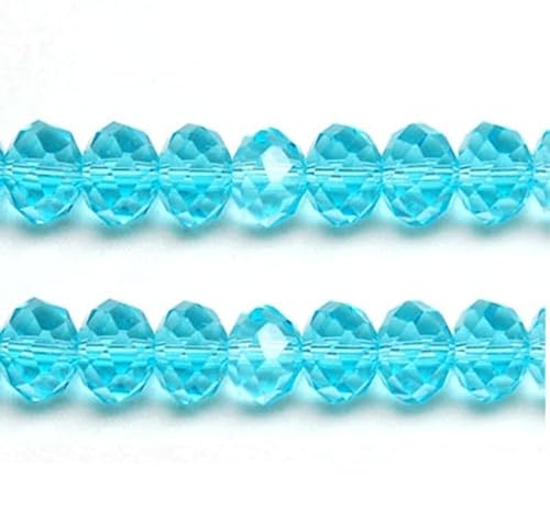 Kristallglasperlen für Schmuckherstellung, 8 mm, facettierter Schnitt, flach, rund, Himmelblau Kristallglasperlen für Schmuckherstellung, 8 mm, facettierter Schnitt, flach, rund, Himmelblau von taffbeads