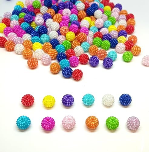 taffbeads 100 Stück 10 mm runde Acrylbeerenperlen für DIY Handwerk und Schmuckherstellung (mehrfarbig) von taffbeads