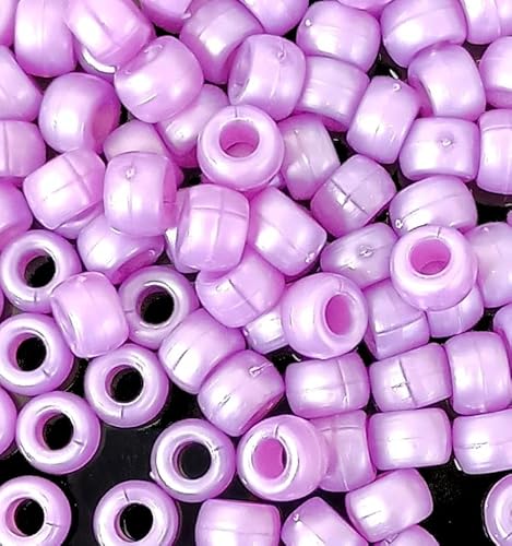 taffbeads 100 Stück 9 x 6 mm glänzende Perlglanz-Acrylperlen für Schmuckherstellung und DIY-Handwerk (lila) von taffbeads