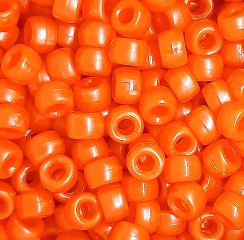 taffbeads 100 Stück 9 x 6 mm glänzende Perlglanz-Arylperlen für Schmuckherstellung und DIY-Handwerk (Orange) von taffbeads