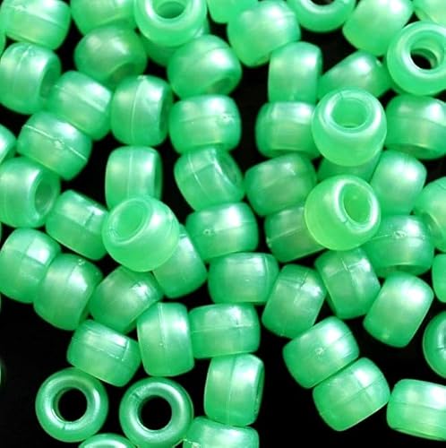 taffbeads 100 Stück 9 x 6 mm glänzende Perlglanz-Arylperlen für Schmuckherstellung und DIY-Handwerk (grün) von taffbeads