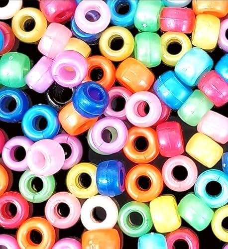 taffbeads 100 Stück 9 x 6 mm glänzende Perlglanz-Arylperlen für Schmuckherstellung und DIY-Handwerk (mehrfarbig) von taffbeads