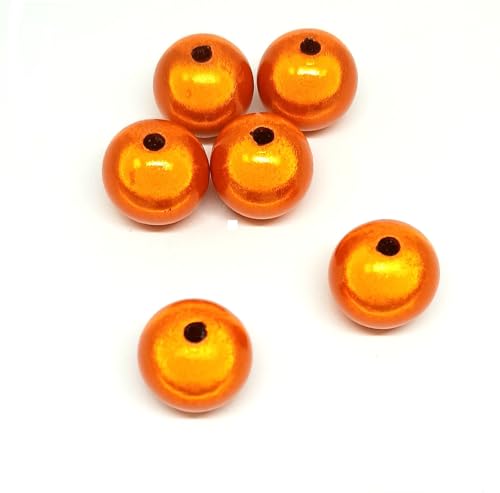 taffbeads 15 Stück 12 mm 3D-Illusion Miracle Acrylperlen für DIY Handwerk und Schmuckherstellung (Orange) von taffbeads