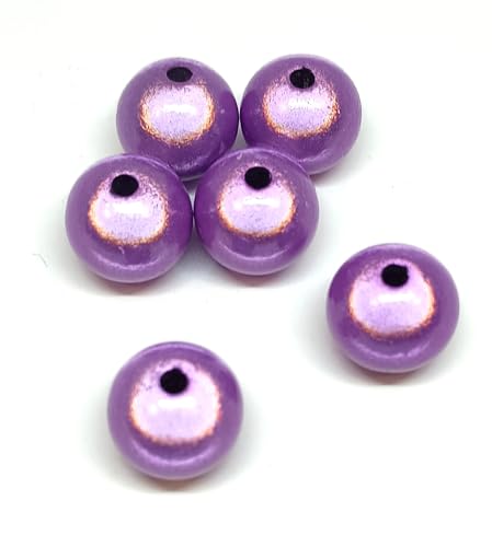 taffbeads 15 Stück 12 mm 3D-Illusion Miracle Acrylperlen für DIY Handwerk und Schmuckherstellung (lila) von taffbeads