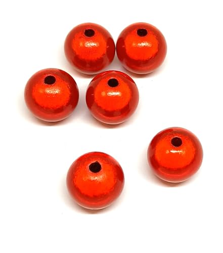 taffbeads 15 Stück 12 mm 3D-Illusion Miracle Acrylperlen für DIY Handwerk und Schmuckherstellung (rot) von taffbeads