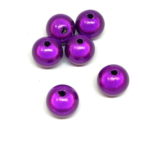 taffbeads 15 Stück 12 mm 3D-Illusionswunder Acrylperlen für DIY Handwerk und Schmuckherstellung (Dunkelviolett) von taffbeads