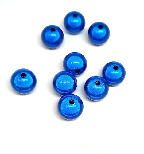 taffbeads 25 Stück 10 mm 3D-Illusion Miracle Acrylperlen für DIY Handwerk und Schmuckherstellung (Dunkelblau) von taffbeads