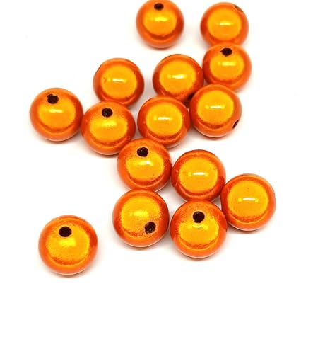 taffbeads 25 Stück 10 mm 3D-Illusion Miracle Acrylperlen für DIY Handwerk und Schmuckherstellung (Orange) von taffbeads