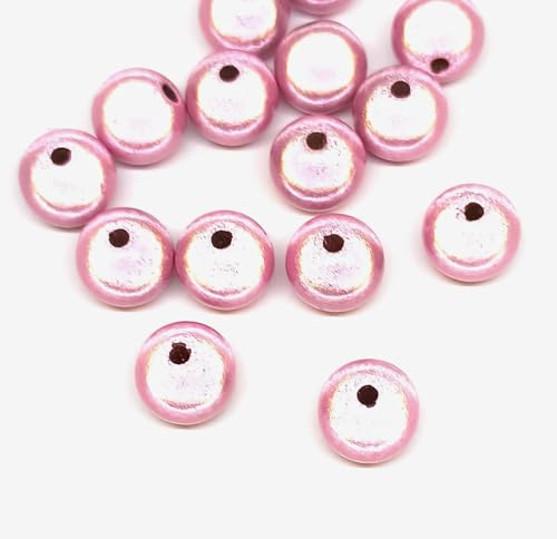 taffbeads 25 Stück 10 mm 3D-Illusion Miracle Acrylperlen für DIY Handwerk und Schmuckherstellung (Rosa) von taffbeads