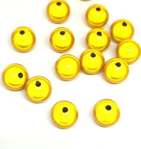 taffbeads 25 Stück 10 mm 3D-Illusion Miracle Acrylperlen für DIY Handwerk und Schmuckherstellung (gelb) von taffbeads