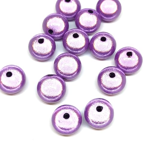taffbeads 25 Stück 10 mm 3D-Illusion Miracle Acrylperlen für DIY Handwerk und Schmuckherstellung (lila) von taffbeads