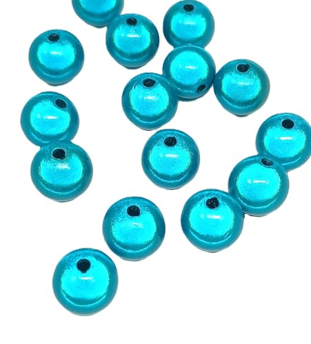 taffbeads 25 Stück 10 mm 3D-Illusionswunder Acrylperlen für DIY Handwerk und Schmuckherstellung (Dunkelhimmelblau) von taffbeads