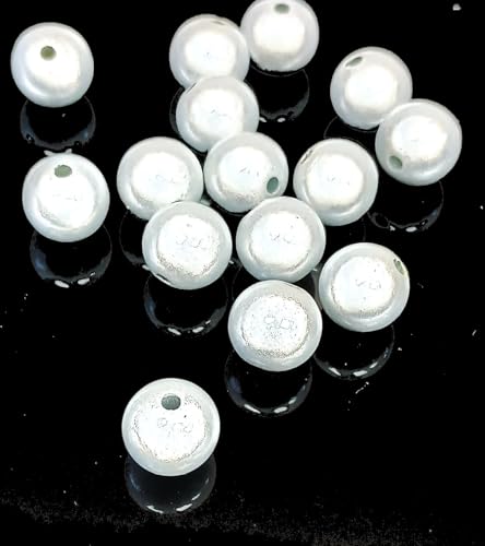 taffbeads 25 Stück 10 mm 3D-Illusionswunder Acrylperlen für DIY Handwerk und Schmuckherstellung (weiß) von taffbeads