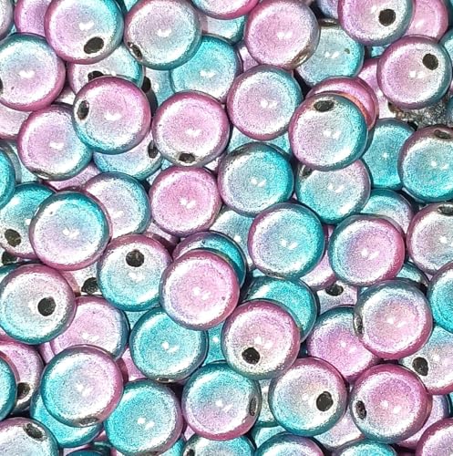 taffbeads 40 Stück 8 mm Abschleppton Farbe 3D Illusion Miracle Acryl Perlen für DIY Handwerk und Schmuckherstellung (Rosa und Blau) von taffbeads