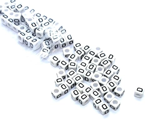 taffbeads 500 Stück 6 mm Würfel Weiß A-Z einzelne & gemischte Buchstaben Acryl Alphabet Perlen für DIY Handwerk oder Schmuckherstellung (D) von taffbeads