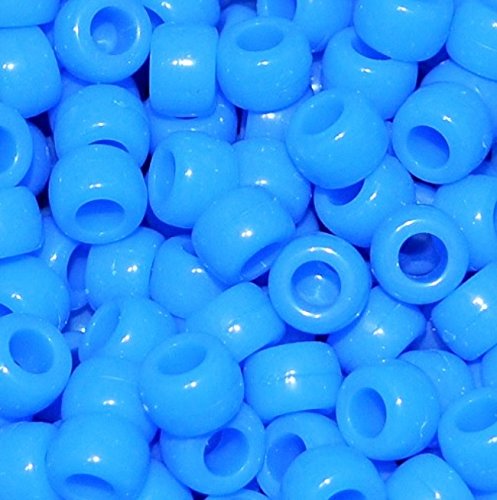 taffbeads 500 Stück 9 x 6 mm feine polierte undurchsichtige Acryl-Pony-Perlen für Schmuckherstellung und DIY-Handwerk (blau) von taffbeads