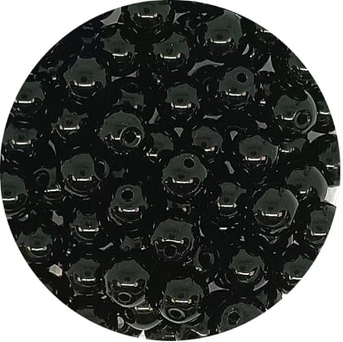 taffbeads 50pcs 8mm Pearlised Round Glass Faux Pearl Imitation Beads for Jewellery Making Necklace, Bracelet, Earings, DIY Craft, Decoration (Black) von taffbeads