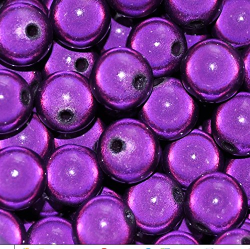 taffbeads 80 Stück 6 mm 3D-Illusionswunder Acrylperlen für DIY Handwerk und Schmuckherstellung (Dunkelviolett) von taffbeads