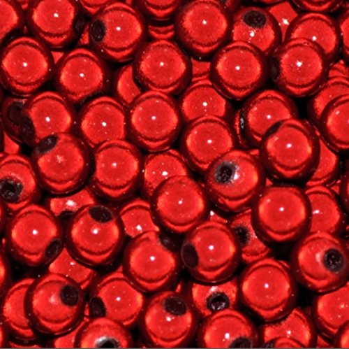 taffbeads 80 Stück 6 mm 3D-Illusionswunder Acrylperlen für DIY Handwerk und Schmuckherstellung (rot) von taffbeads