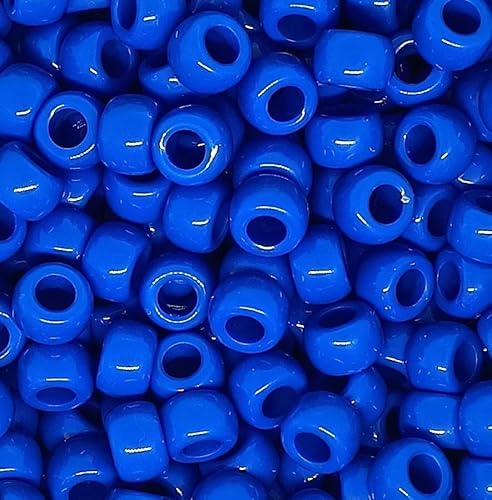 taffbeads Acryl-Ponyperlen, 9 x 6 mm, fein, poliert, undurchsichtig, für Schmuckherstellung und Bastelarbeiten, Dunkelblau, 500 Stück von taffbeads