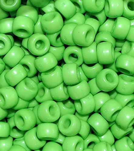 taffbeads Acryl-Ponyperlen, 9 x 6 mm, fein, poliert, undurchsichtig, für Schmuckherstellung und Bastelarbeiten, Grün, 500 Stück von taffbeads