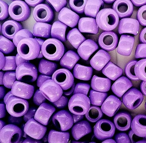 taffbeads Acryl-Ponyperlen, 9 x 6 mm, fein, poliert, undurchsichtig, für Schmuckherstellung und Bastelarbeiten (Dunkelviolett), 500 Stück von taffbeads