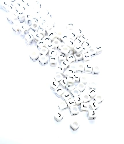 taffbeads Alphabet-Perlen aus Acryl, 6 mm, Würfel, A-Z, einzelne und gemischte Buchstaben, für Bastel- oder Schmuckherstellung, 500 Stück (J) von taffbeads