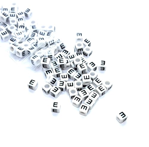 taffbeads Alphabet-Perlen aus Acryl, 6 mm, Würfel, A-Z, einzelne und gemischte Buchstaben, für Bastelarbeiten, Schmuckherstellung, 500 Stück (E) von taffbeads