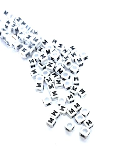 taffbeads Alphabet-Perlen aus Acryl, 6 mm, Würfel, A-Z, einzelne und gemischte Buchstaben, für Bastelarbeiten, Schmuckherstellung, 500 Stück (M) von taffbeads