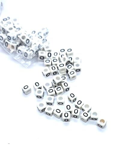 taffbeads Alphabet-Perlen aus Acryl, 6 mm, Würfelform, weiß, A-Z, einzelne und gemischte Buchstaben, für Bastel- oder Schmuckherstellung, 500 Stück von taffbeads