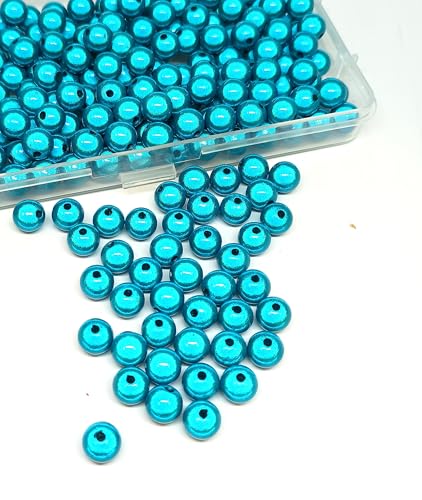 taffbeads Eine Box mit 8 mm/240 Stück runden 3D-Illusions-Acryl-Wunderperlen für DIY Handwerk Schmuckherstellung (Dunkelhimmelblau) von taffbeads