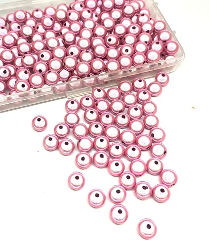 taffbeads Eine Box mit 8 mm/240 Stück runden 3D-Illusions-Acryl-Wunderperlen für DIY Handwerk Schmuckherstellung (Rosa) von taffbeads
