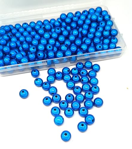 taffbeads Eine Box mit 8 mm/240 Stück runden 3D-Illusions-Acryl-Wunderperlen für DIY Handwerk Schmuckherstellung (dunkelblau) von taffbeads