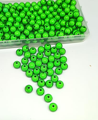 taffbeads Eine Box mit 8 mm/240 Stück runden 3D-Illusions-Acryl-Wunderperlen für DIY Handwerk Schmuckherstellung (grün) von taffbeads