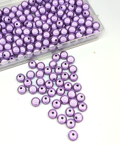 taffbeads Eine Box mit 8 mm/240 Stück runden 3D-Illusions-Acryl-Wunderperlen für DIY Handwerk Schmuckherstellung (lila) von taffbeads